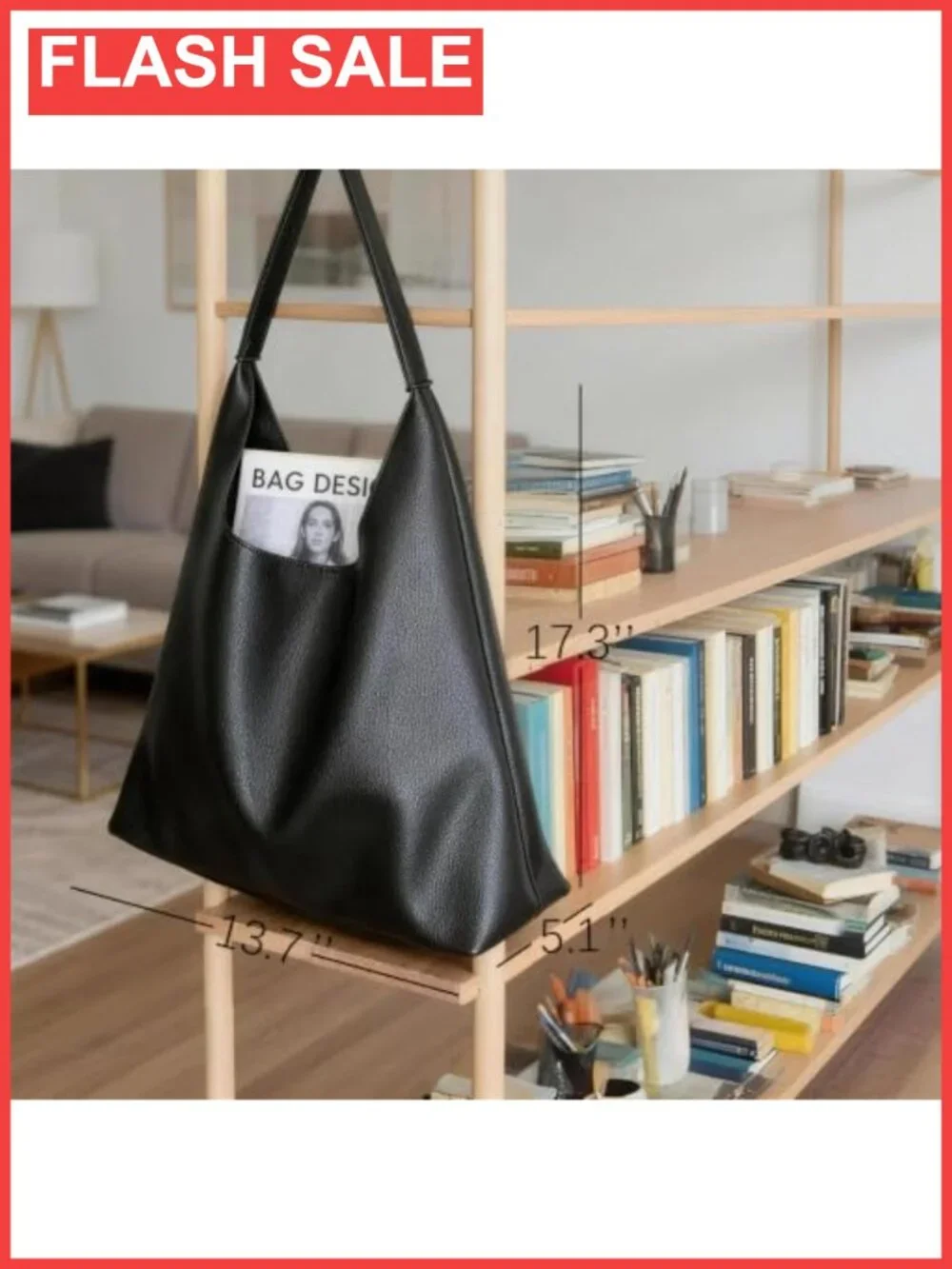 PU Leather Hobo Shoulder Bag Slouchy Purse Everyday Women